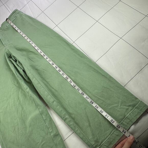Madewell Pants Womens 29 Petite Green Curvy Emmett Wide Leg Garment Dyed Stretch - Picture 11 of 12